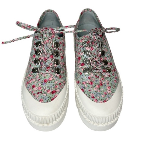Jeffrey Campbell B2School Blue
Floral Fabric Platform Lace
Up Lug Sole Size 8 - Picture 4 of 11